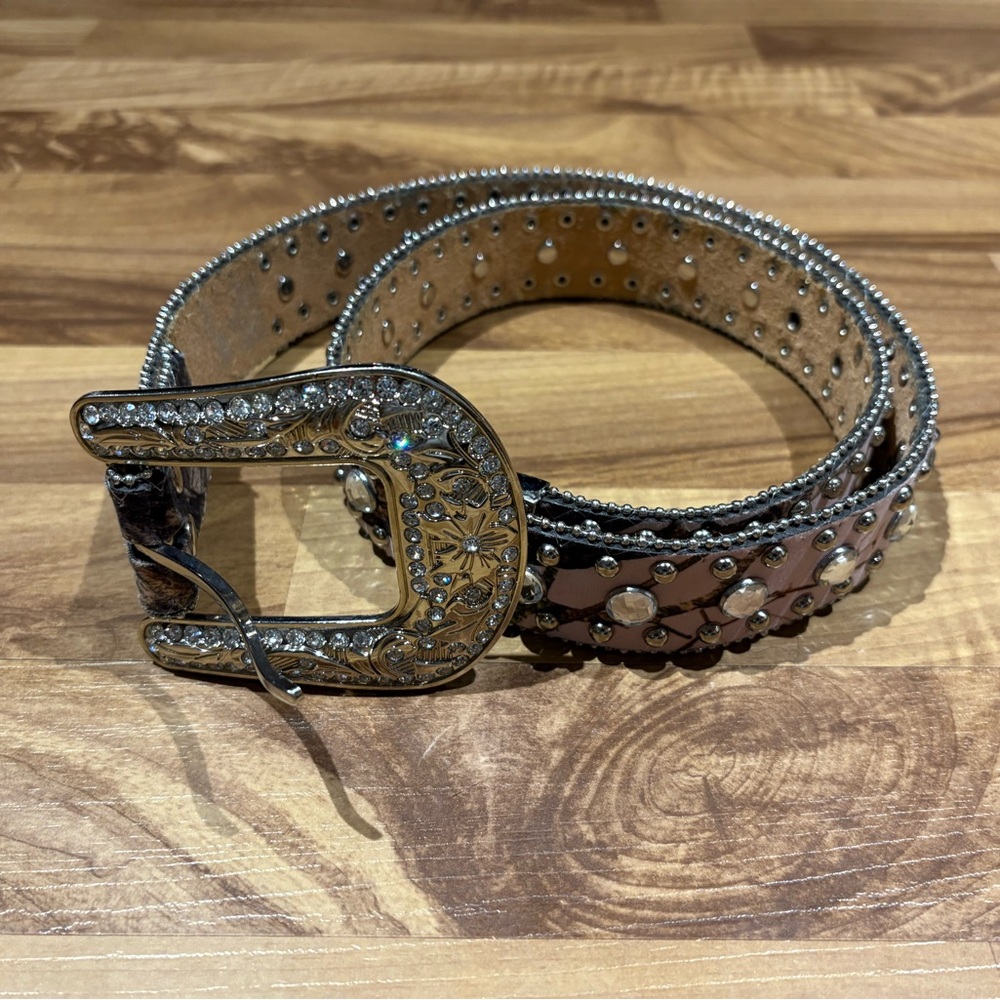 Blazin Roxx Women's Pink Camouflage Genuine Leather Western Belt Medium Stains